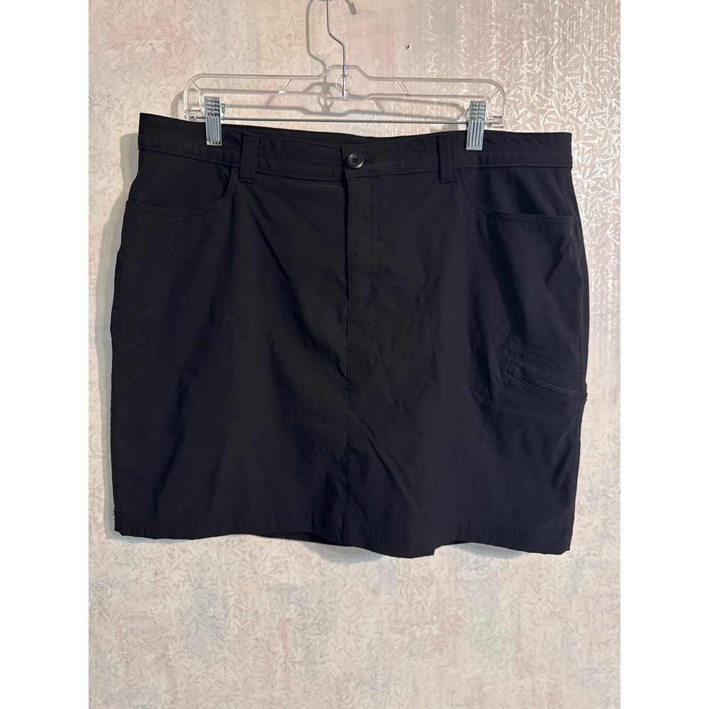 Eddie Bauer Travex Black Hiking Skort Womens 18 Cargo Pocket Active Outdoor